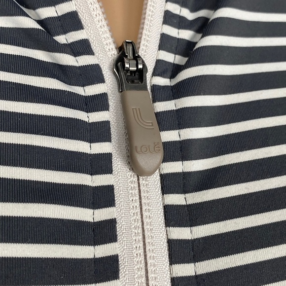 Lole full zip active jacket size XS grey and white stripe - Picture 8 of 14
